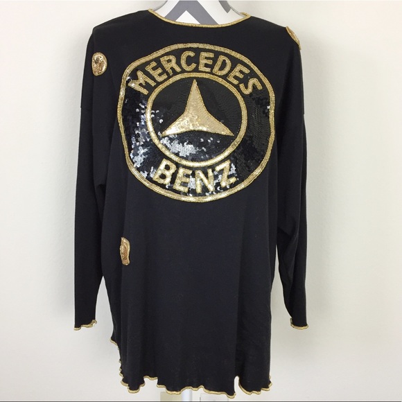 AlterKnits Tops - AlterKnits Black Mercedes Benz Sequin Top OS